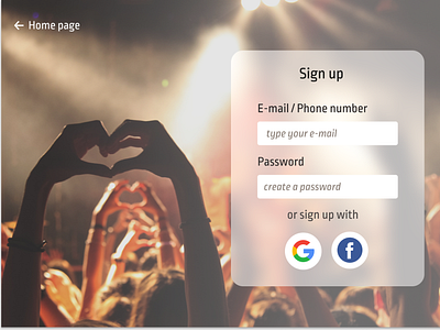 Sign up page daily 100 challenge daily ui dailyui dailyui001 design desktop typography ui vector webdesign