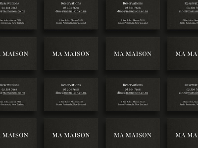 Ma Maison akaroa brand development businesscard letterpress logo restaurant