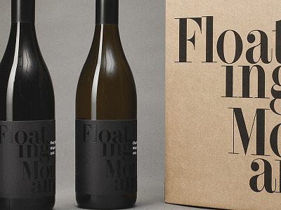 Floating Mountain brand black foil nz wine wine label