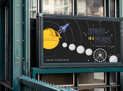 Adler Planetarium Public Programs: Space in a Place branding chicago collateral design design digital design digital illustration education event branding event design illustration marketing marketing campaign print collateral typography