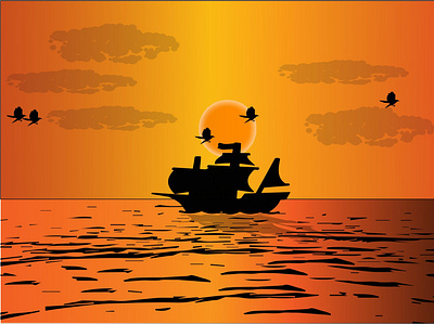 Sun set view adobe illustrator ai design designer graphic graphic design graphics illustration