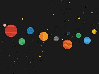 The Final Frontier flat illustration illustrator kiip moon planets space stars