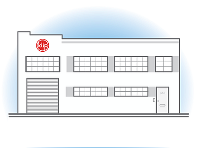 Kiip HQ building flat illustration kiip office outlines sf