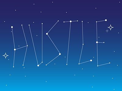 ~HUSTLE~ constellation gradient illustration stars vector
