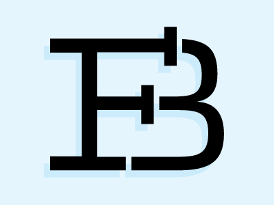 Initial Wordmark bf initials logo mark midcentury self