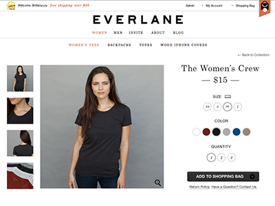 Everlane Product Page Concept