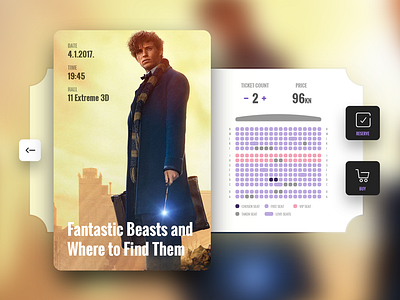 Cinema Tickets Booking / UI Challenge — Week 10 cinema seats ui ui challenge widget