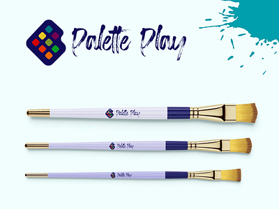 Palette Play logo and product mockup branding logo