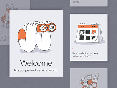 Illustrations for Freelance Service Search Mobile App