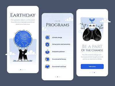 Earth Day App appdesign environment protectearth uiux userexperience worldearthday