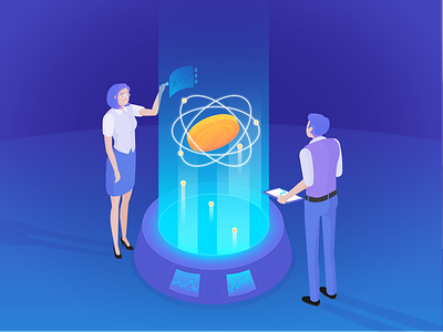 Another Illustration for a New Cryptocurrency Website business coins crypto cryptocurrency design hologram ico illustration ui ux web design zajno
