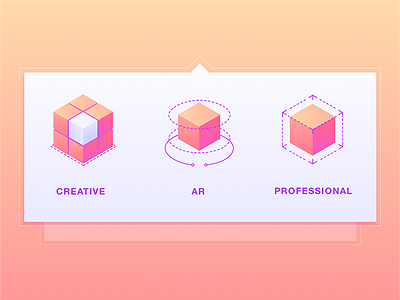 Mega Menu Icons for Web Application ar cube features geometric icon menu product design shape ui ux web application zajno