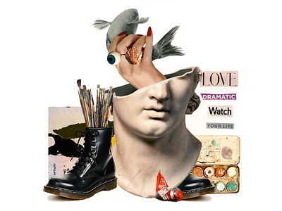 Collage for Medium Article abstract art card collage cover design flat metaphor poster print zajno