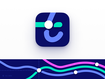Tracky — App Icon android app app blue brand branding design figma graph graphics icon icon design iconography ios app logo vector