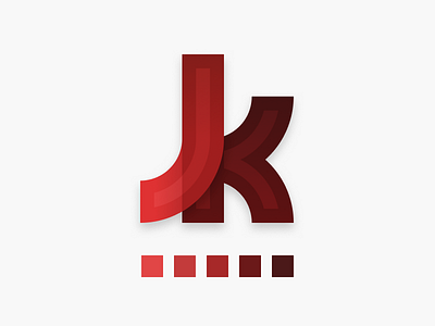 Jk Logo design graphics icon logo palette red