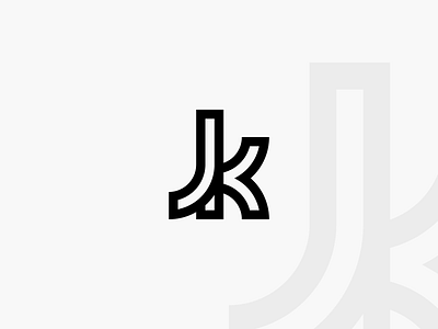 Jk Logo Outline design glyph graphics icon logo outline palette red