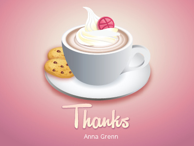 Thank You Dribbble coffee cup dribbble thank you vector