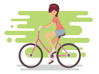 Girl Riding Bicycle bicycle character girl riding sport vector
