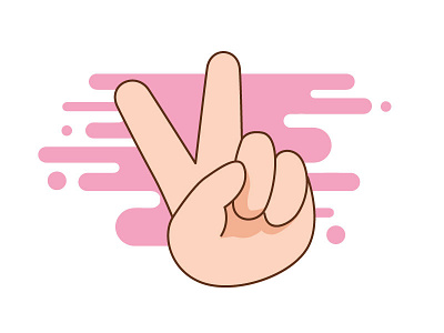 Flat Design Hand Peace hand linear peace sign