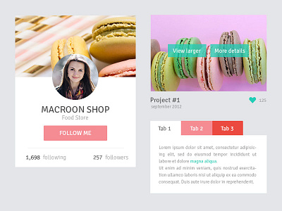 Macaroon shop UI elemets