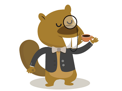 Sophisticated Beaver beaver british cartoon illustration tea