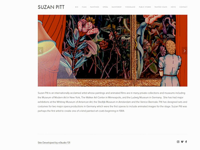 Suzan Pitt Website animation design development fine arts seo squarespace website design
