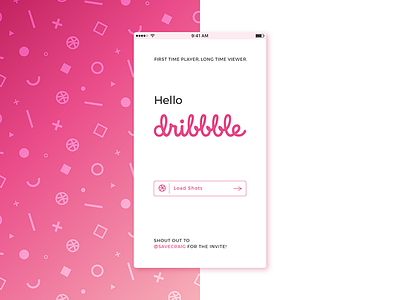 Hello Dribble debut dribbble first shot hello mobile ui