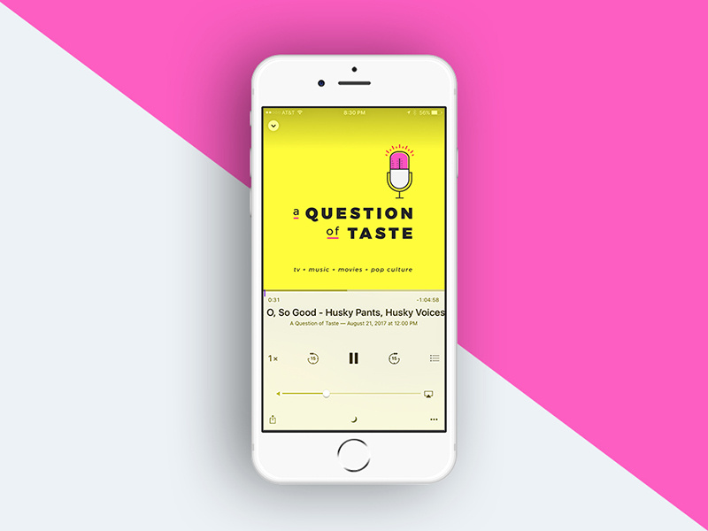 A Question Of Taste Podcast Cover microphone tongue podcast cover podcast identity logo branding