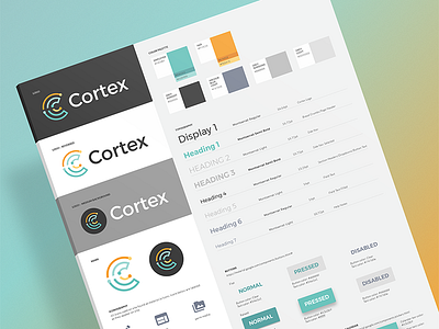 Cortex CMS Style Guide brand branding cms color palette identity logo material design style guide styles ui