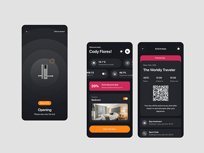 Smart Key Mobile App app design clean climate concept figma home automation home page hotel hotel app ios mobile mobile app room smart smart home smart home app typography ui ux xiaomi
