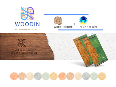 Production logo of wood and resin products