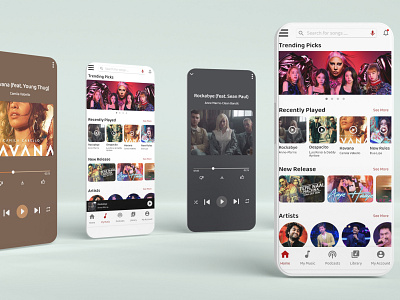 Music Mobile App branding logo music typography user experience