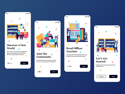 Reading Book: Onboarding design onboarding reading book screens ui user experience ux