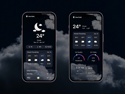 Weather Forecast Mobile Application app design forecast mobile mobile app screens ui weather