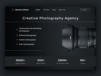 Hero Section: Creative Agency branding creative agency design graphic design photography ui user experience ux website