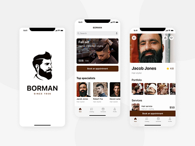 Borman — barbershop mobile app IOS