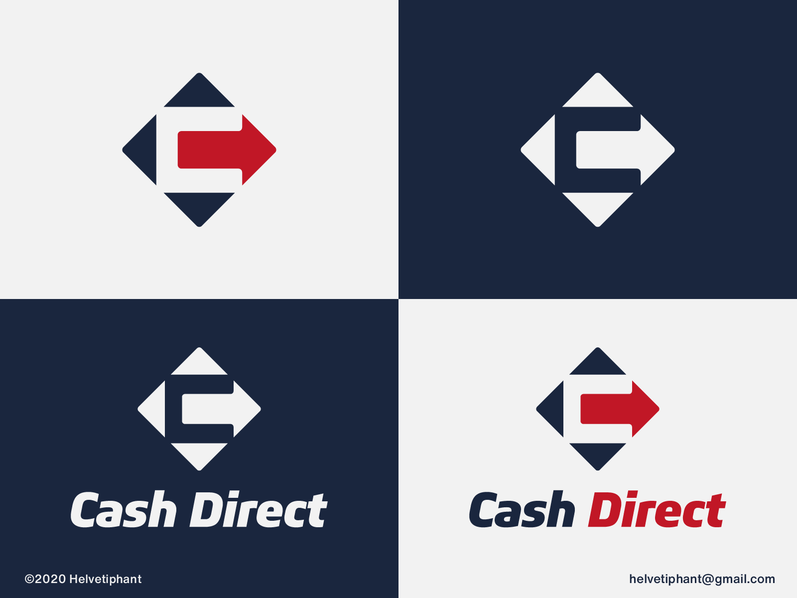 Cash Direct logo proposal by Helvetiphant™ on Dribbble