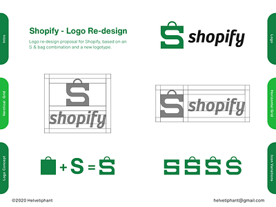 Shopify - logo redesign proposal bag logo brand design brand designer branding creative logo flat logo design icon logo logo design logo design concept logo designer logo redesign logotype minimalist logo negative space negative space logo s letter logo shopify