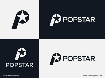 Popstar - logo concept brand design brand designer branding creative logo icon lettermark logo logo logo design logo design concept logo designer logotype negative space logo p letter logo pop popstar star star logo typography