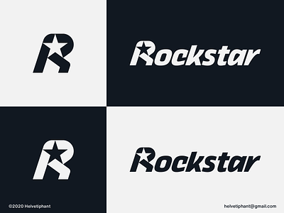 Rockstar - logo concept brand design brand designer branding creative logo icon lettermark logo logo logo design logo design concept logo designer logotype negative space logo r letter logo star logo typography