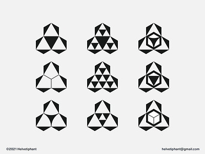 Prysmagon Variations - icon design brand design brand designer branding creative logo hexagon logo icon logo logo design logo design concept logo designer logotype minimalist logo modern logo negative space logo prism shapes tech logo technology logo timeless logo triangle logo