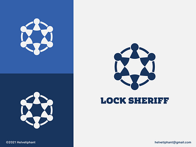 Lock Sheriff - Logo Concept brand design brand designer branding creative logo design idea design inspiration flat logo hexagonal star icon keyhole locks logo logo design logo design concept logo designer mintable security sheriff star six point star star logo