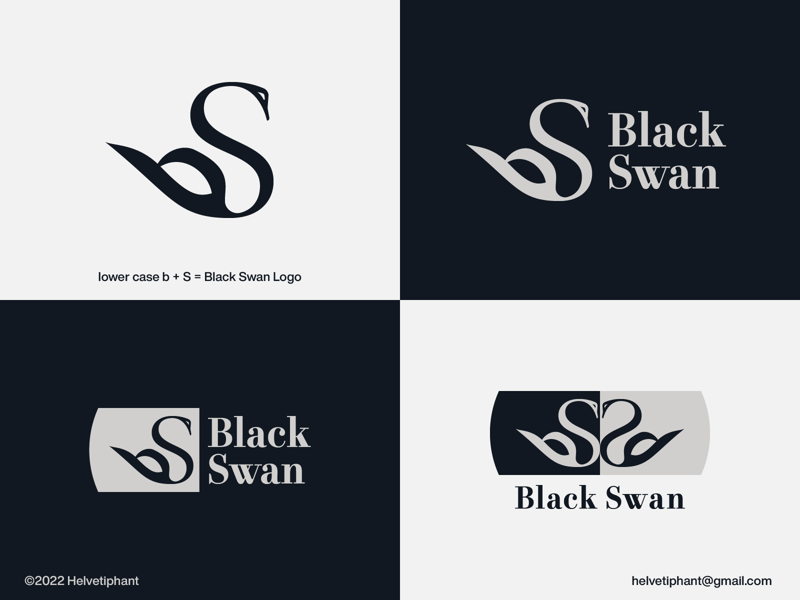Circle black swan logo design Royalty Free Vector Image
