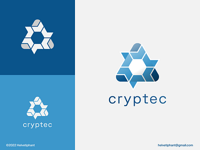 Cryptec - Logo Concept arrows logo blockchain logo brand design branding crypto logo data transfer dynamic logo encryption geometric logo hexagonal logo icon logo logo design logo designer logotype minimalist logo modern logo money transfer technoloy logo typography