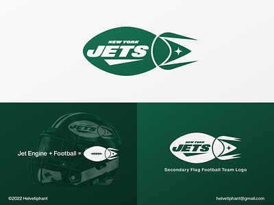 New York Jets - Logo Redesign Proposal american football brand design branding creative logo flag football football logo icon logo logo concept logo design logo designer logo redesign proposal logotype minimalist logo modern logo nfl logo sports logo sports team logo typography