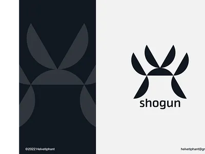 shogun - logo abstract logo brand design branding creative logo exclusive logo geometric shape logo helmet logo icon japan related logo japanese leader logo logo design mark minimalist logo modern logo one shape logo samurai logo shogun logo unique logo