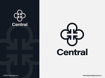 Central - logo concept arrows logo brand design branding clover logo connected logo creative logo crypto logo exclusive logo finance logo geometric logo icon line logo logo design lucky logo meaningful logo minimalist logo modern logo negative space logo plus logo unique logo