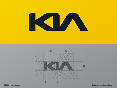 KIA - logo redesign case study automotive logo brand design brand designer branding custom letter logo golden ratio logo kia motors logo logo case study logo design logo design grid logo designer logo redesign concept logotype minimalist logo modern logo typography word mark logo