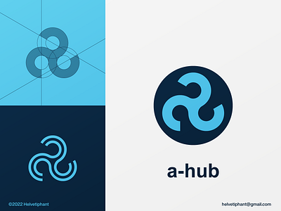 a-hub - letter mark abstract logo brand design brand designer branding geometric logo golden ratio hub logo icon letter a logo letter mark logo logo logo concept logo design logo design grid logo designer logotype minimalist logo modern logo radial logo typography