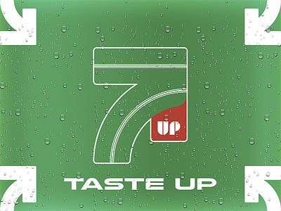 7up - Taste Up arrow clear drops fresh soft drink